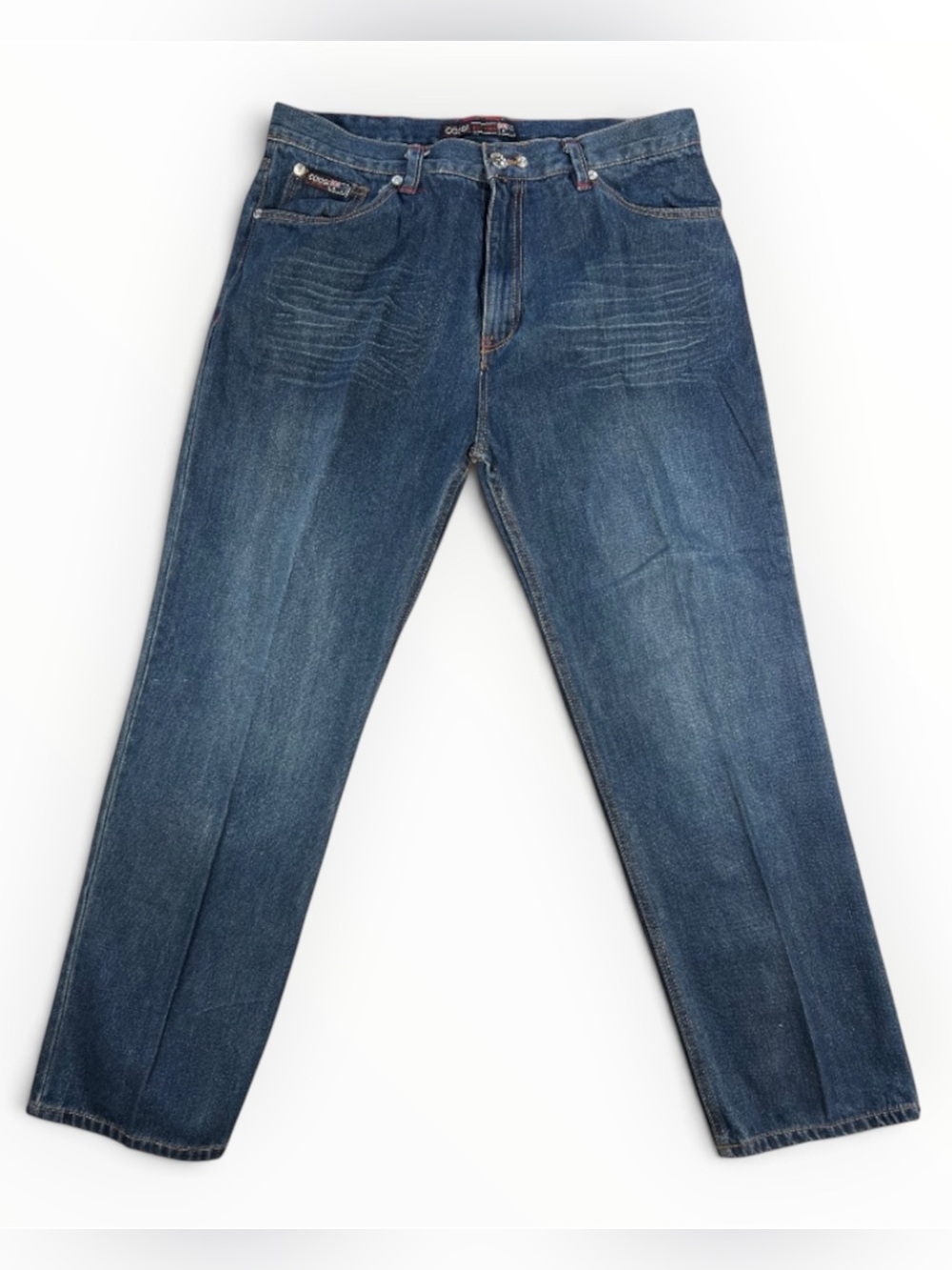 COOGI Australia Men's Jeans 38x30 Vintage Denim Straight Leg Red Stitch Y2K
